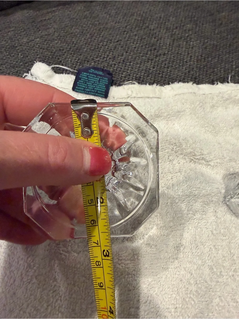 Clear Crystal Glass Candlestick Holders - Pair